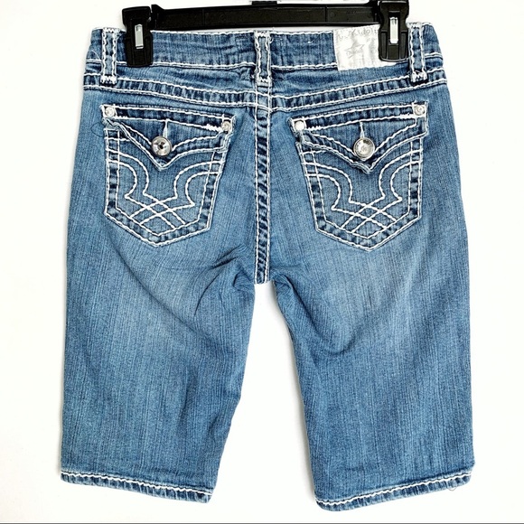 Y2K LA Idol Jean Denim Shorts Bermuda Juniors - Picture 1 of 4